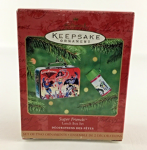 Hallmark Keepsake Christmas Ornament Super Friends Lunch Box Thermos Set Vintage - £19.07 GBP