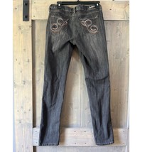 Southpole Jeans Straight Leg Embroidered Back Pockets Black Y2K Juniors ... - $12.99