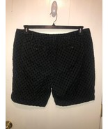 Lands End Womens SZ 18 Black Eyelet Cotton Shorts Lined 40X9.5 - $14.92 CAD