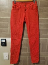 Kate Spade Bright Orange Play Hooky Broome Street Skinny Cropped Jeans Size 23 - £21.34 GBP
