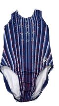 GK Elite Simone Biles Gymnastics Leotard AS Blue Red Star Stripe Pattern... - $43.20