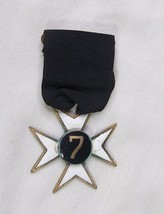 ANTIQUE KNIGHTS TEMPLAR MALTESE CROSS No 7 MASONIC MEDAL BADGE - £7.75 GBP