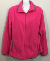 Old Navy Womens Pink Fleece Full Zip Up Light Jacket Coat Large - £15.68 GBP