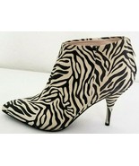 REBECCA TAYLOR ITALY LEATHER ANKLE BOOTS ZEBRA STRIPE BEIGE BLACK SZ 37NEW! - £101.91 GBP