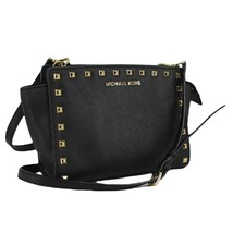 Michael Kors Black Selma Gold Studded Handbag - £31.01 GBP