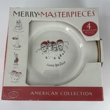 Merry Masterpieces 4 Christmas 8in Dessert Lunch Plates Dayton Hudson American - £10.92 GBP