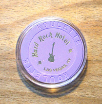 (1) Hard Rock Casino ROULETTE Chip - Purple - Guitar - LAS VEGAS, Nevada - £7.09 GBP