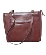 Leather Medium 2 Zipper 3 Compartment Burgundy 9&quot; Handbag Purse with Str... - €11,83 EUR