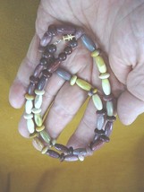 v323-41) 22&quot; long rust ivory tan brown pink multi colored jasper beaded Necklace - £50.81 GBP