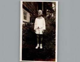 Antique 1940&#39;s Young Boy School Age Black &amp; White Photography Photo - $9.87