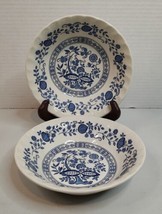 Set Of 2 Blue Onion Myott Meakin Staffordshire England Soup Cereal Bowl 6.5&quot;W - £14.98 GBP
