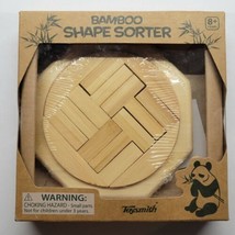 Toysmith Bamboo Shape Sorter Round Brainteaser Puzzle - £11.84 GBP