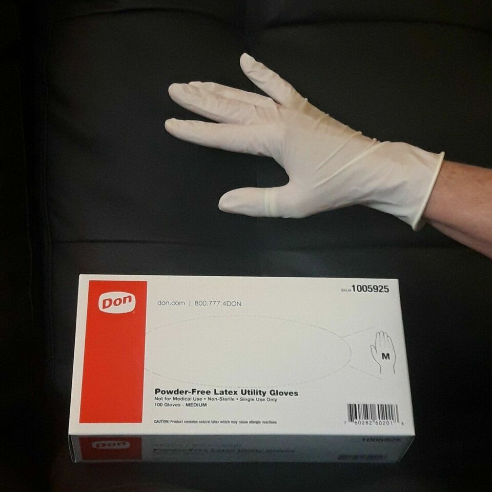 Exam Gloves, 100 new in box, Medium, Latex, Brand Don - $4.64