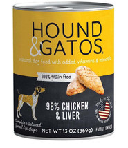 Hound And Gatos Dog Grain Free Chicken And Liver 13oz. (Case of 12) - £68.01 GBP