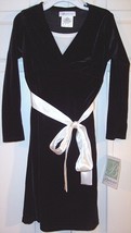 NWT Bonnie Jean Girl&#39;s Black Velvet Holiday or Special Occasion Dress, 5... - $13.99