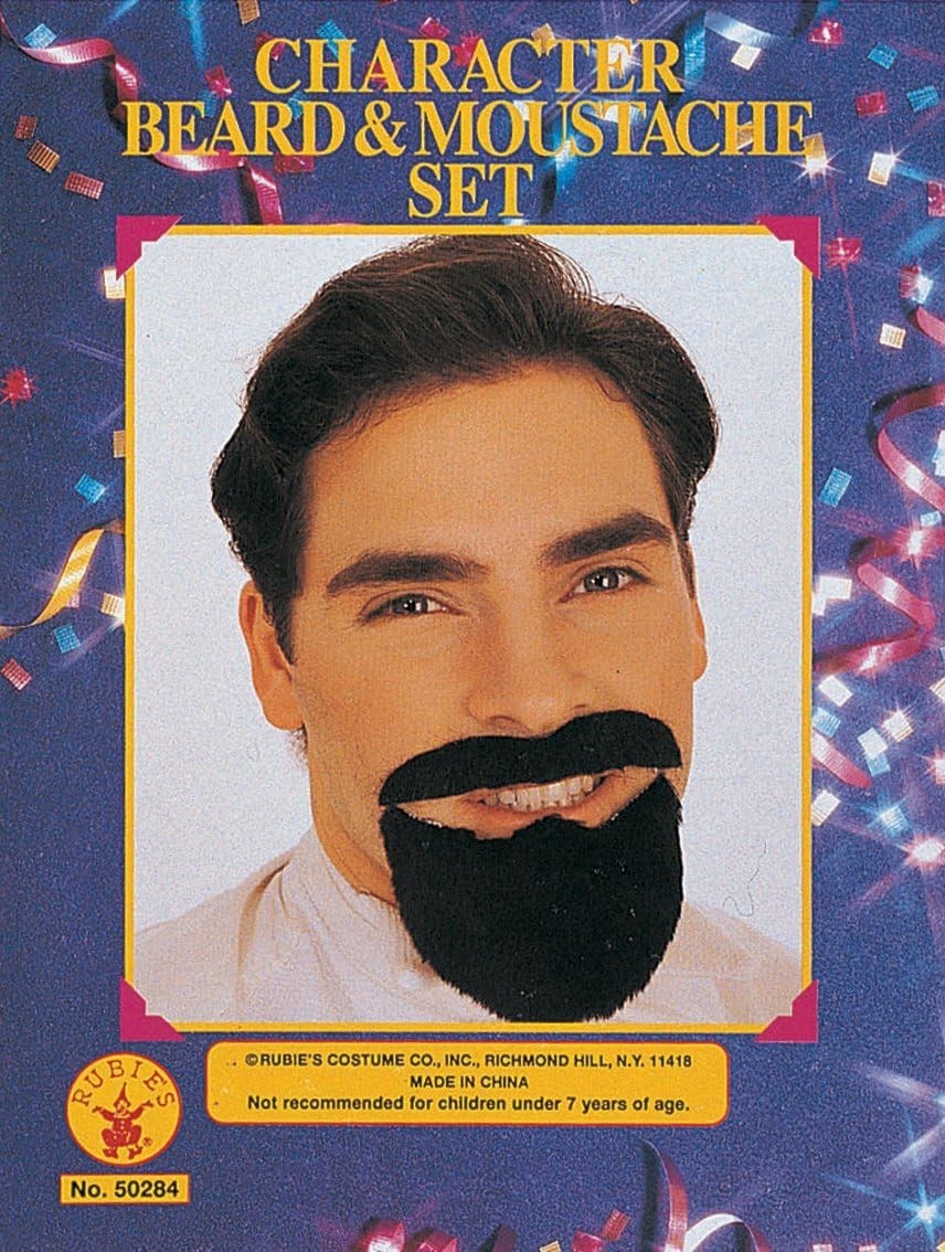 RUBIE'S SELF ADHESIVE BLACK MUSTACHE & BEARD HALLOWEEN COSTUME ACCESSORY 50284-2 Item image 2