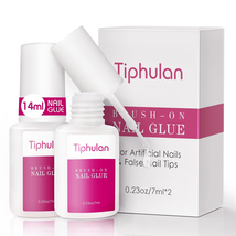 TIPHULAN 14Ml Brush on Nail Glue for Press On, Acrylic Nails - Super Strong, Dur - £8.80 GBP