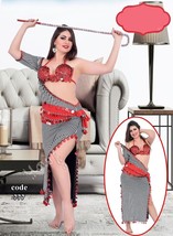 3 Piece Hot Egyptian Belly Dance Dress Oriental Galabeya Bra &amp;Dancing Scarf - £31.51 GBP