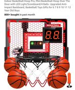 Indoor Basketball Hoop Pro, Mini Basketball Hoop Over The Door with LED ... - $90.20 CAD