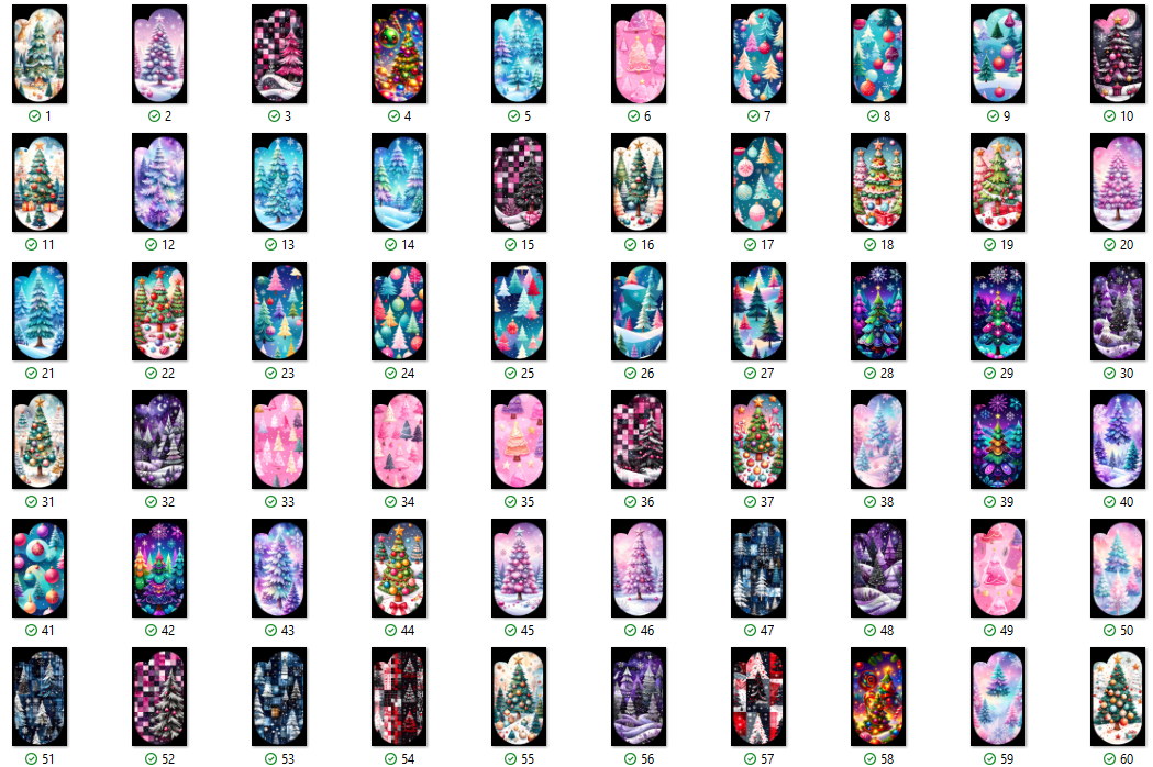 Winter Christmas Tree Paperclip Design Clipart 120PNG Digital Download  Bundle Item image 14
