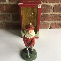 2002 Golfing Bobble-Head Santa Figurine Hand-Sculpted - $26.47 CAD