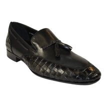 Men's GENIO Genuine Crocodile Embossed Leather Shoes Turkey 120371164 Black image 3