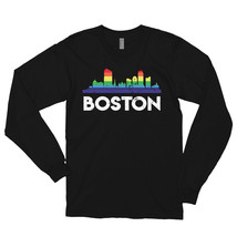 LGBT Flag Rainbow Shirt LGBT Boston City Pride Long sleeve t-shirt - £23.69 GBP