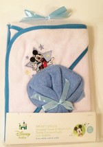 Disney Baby Mickey Mouse Hooded Towel + Washcloth Set Wash Cloth - £7.75 GBP