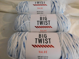 Big Twist Value lot of 3 Speckle Blues Dye Lot 459602 - £12.50 GBP