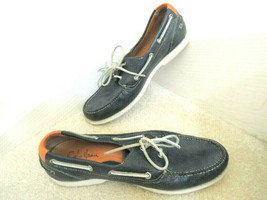 Mens Boat Shoes Size 11 M Navy Peebled Leather Slip On COLE HAAN NikeAir $90 Val - £25.17 GBP