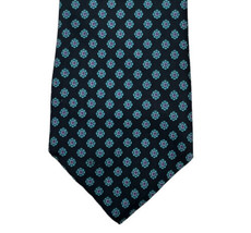 EGON VON FURSTENBERG Designer Men&#39;s Blue Silk Tie Geometric Dotted Pattern - $9.50