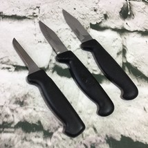 Surgical Stainless Pairing Knives &amp; Boning Knife Black Plastic Handles Lot Of 3 - £11.86 GBP
