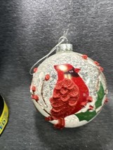 Raz Imports 4” Cardinal On Birch Ball Christmas Tree Ornament Holiday - £7.11 GBP