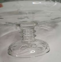 12" Glass cake stand with lid VTG image 4