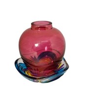 Murano Glass Trinket Mini Dish - Handcrafted Italian Art Glass Italy w/ Top Vase - £23.34 GBP