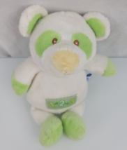 Blankets &amp; and Beyond Stuffed Plush White Green Teddy Bear 123 1 2 3 9&quot; - $18.80