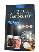 Tomty Electric Salt And Pepper Grinder Set Adjustable Grinder Gift Idea Home New - £15.64 GBP