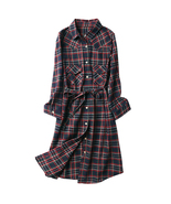 yifannifs Fashion mid-length temperament plaid dress shirt skirt women - £22.91 GBP