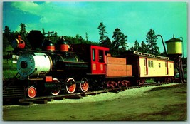 Locomotive Chief Crazy Horse Black Hills Central RR SD UNP Chrome Postca... - £7.74 GBP