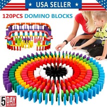 120 Pcs 10 Colorful Dominoes Building Blocks Racing Toy Tile Game Educat... - $27.99
