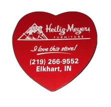 Heilig Meyers Furniture “I Love This Store” Elkhart, IN Heart Shaped Magnet - $6.80