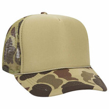 Kelly/Loden/Kelly Camouflage Trucker Hat 5 Panel High Crown Mesh Back 1dz 49-158 - £92.38 GBP