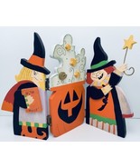 Vintage Midwest Of Cannon Falls Halloween Decor Witches Jack O Lantern H... - €21,45 EUR