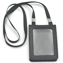 Bluemoona 1 Set - Business Double ID Card Holder Badge Genuine Leather Clasp Nec - £6.05 GBP