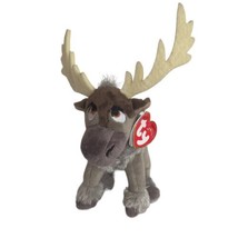 TY Disney Sparkle Beanie Baby Sven 7” Reindeer Plush Frozen Embroidered ... - $11.83