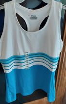 Fila Womens Large Athletic Wear Tank Racerback Turquouse Black SPF 30 NWOT - $9.89