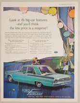 1962 Print Ad Ford Fairlane 4-Door Compact Cars Big Car Features - £16.30 GBP