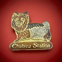 Chelsea Station Pin Gold Tone Enamel Dog Yorkie - $9.95