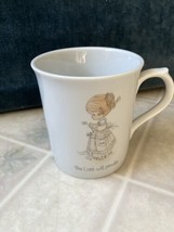 Vintage 1985 Precious Moments The Lord Will Provide Porcelain Mug Cup Excellent - $14.89