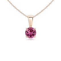 ANGARA 0.25 Ct AAAA-Grade Round Pink Tourmaline Solitaire Pendant in 14K Gold - £297.37 GBP